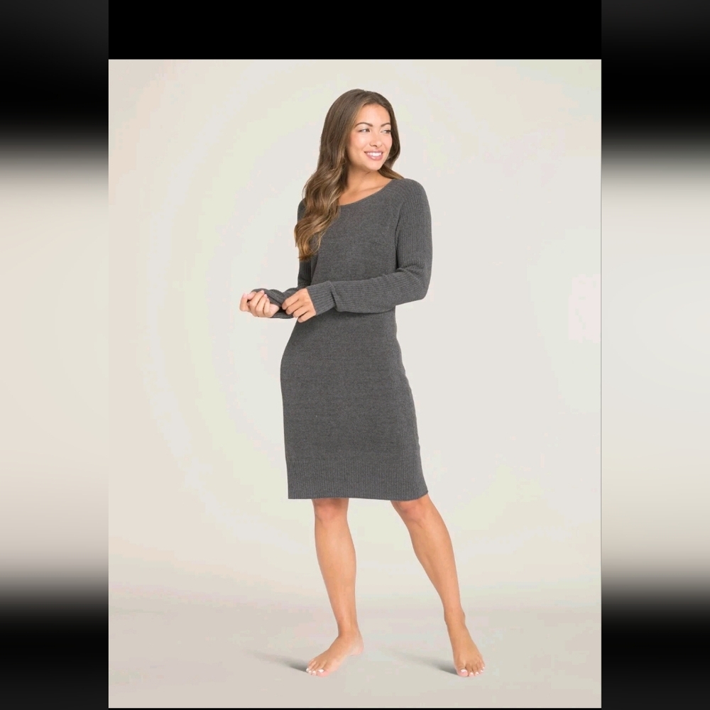 BAREFOOT DREAMS Cozy Chic Ultra Lite Long Sleeved Dress Carbon Gray Medium